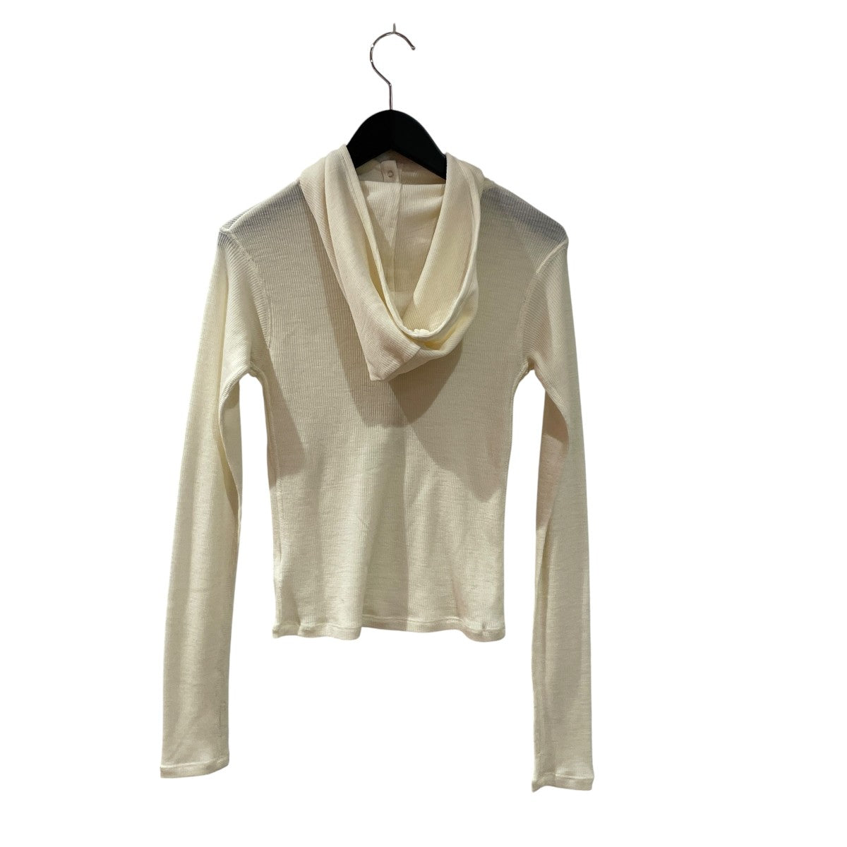 WOOL RIB HOODED TIGHT TOPSニットパーカー19105-1152