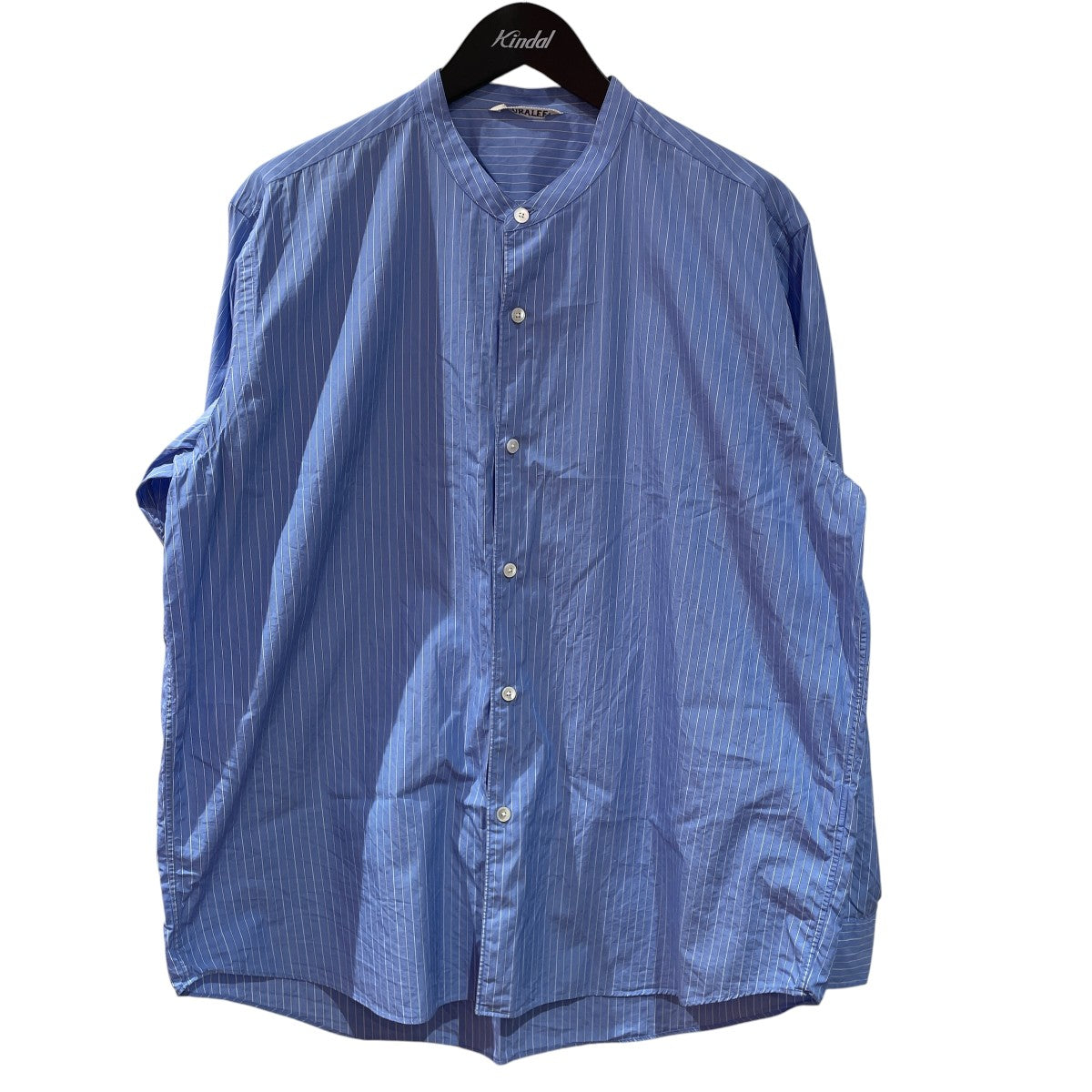 SUVIN HIGH COUNT CLOTH STRIPE STAND COLLAR SHIRTバンドカラーシャツA24AS02SS