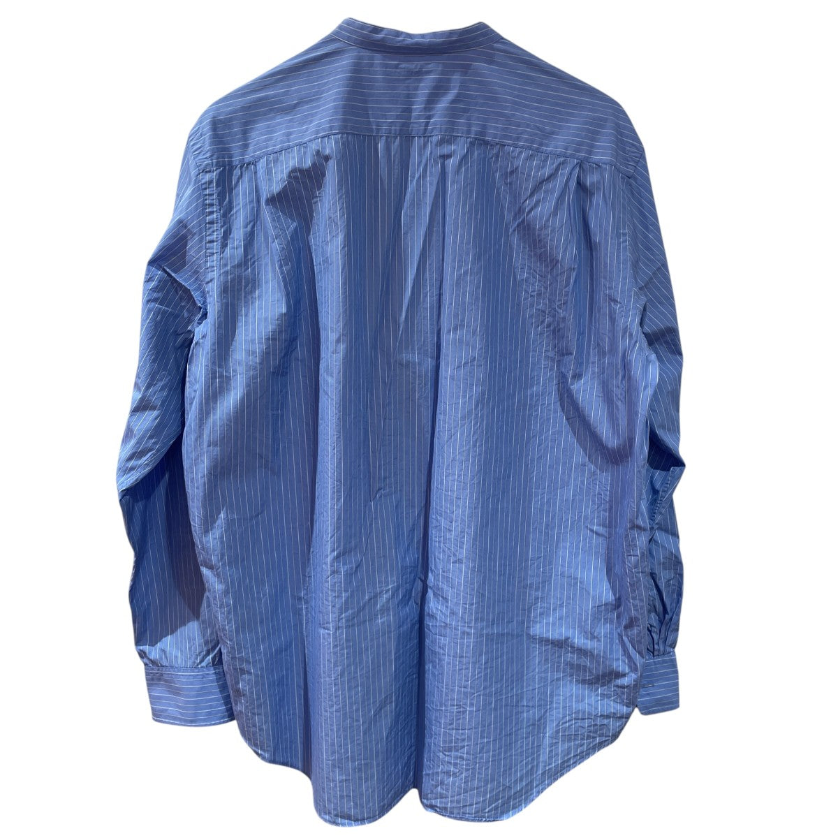SUVIN HIGH COUNT CLOTH STRIPE STAND COLLAR SHIRTバンドカラーシャツA24AS02SS