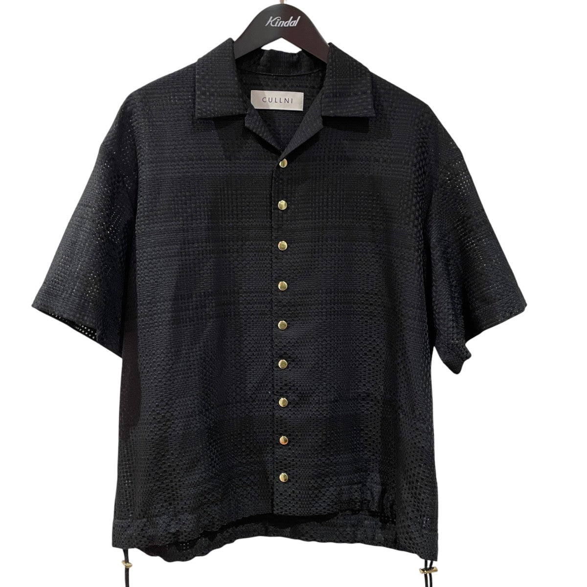 Sheer Tile Check Drawstring Open Coller Short Sleeve Jake半袖シャツ25-SS-030B