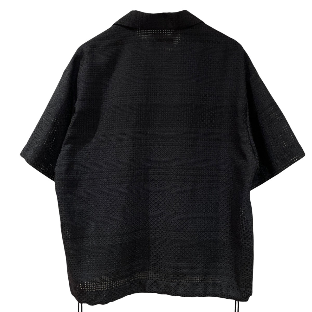 Sheer Tile Check Drawstring Open Coller Short Sleeve Jake半袖シャツ25-SS-030B