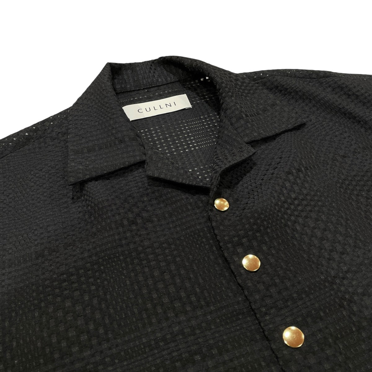 Sheer Tile Check Drawstring Open Coller Short Sleeve Jake半袖シャツ25-SS-030B