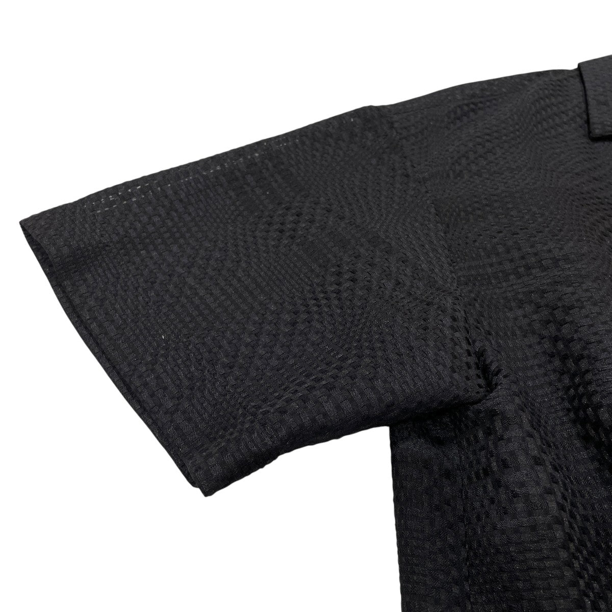 Sheer Tile Check Drawstring Open Coller Short Sleeve Jake半袖シャツ25-SS-030B