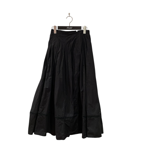 ヌキテパCOTTON DOBBY CHECK SHIRRI ブラック ne quittez pas(ヌキテパ) Cotton Dobby Check Tuck Skirtロング