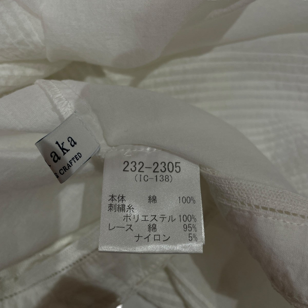 リバーレース＆ピンタック刺繍ブラウス長袖ブラウス232-2305