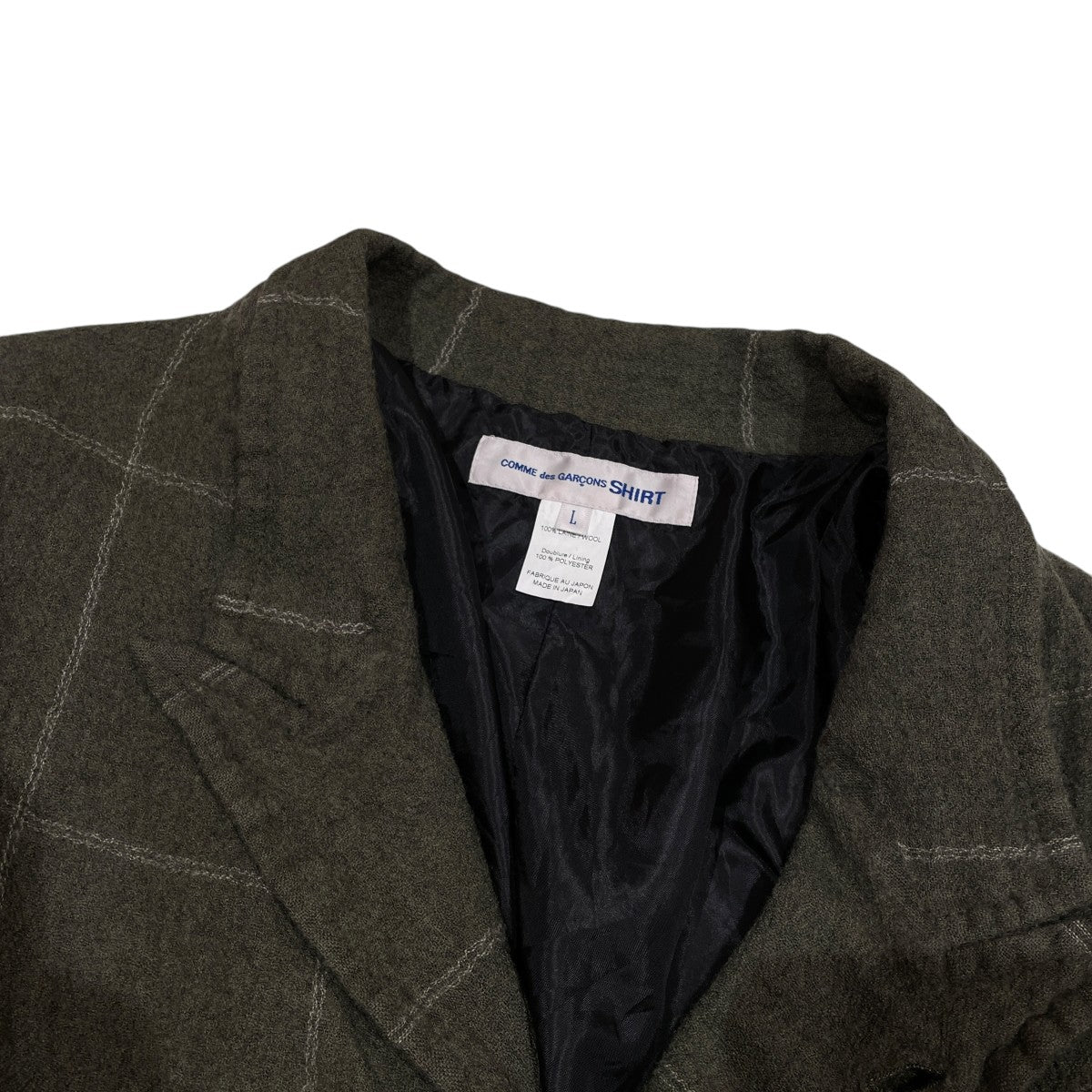 COMME des GARCONS Window Pane Check JacketテーラードジャケットFP-J503 古着・中古-3枚目のアイテム画像