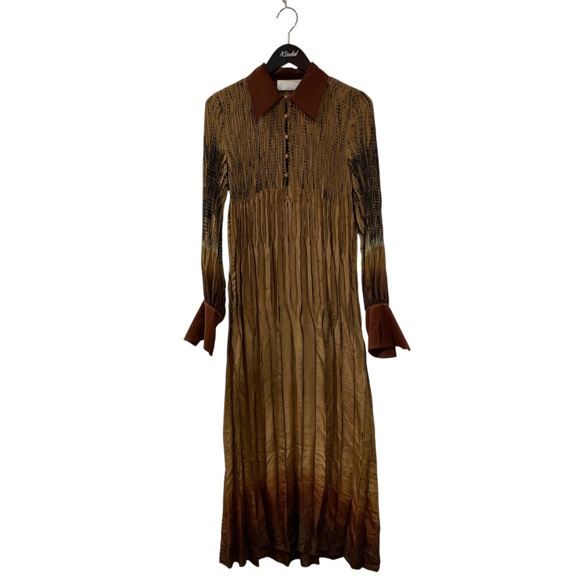 mame kurogouchi Arimatsu Shibori Ombre Dyed Silk Shirt DressシャツワンピースMM23SS-DR039 古着・中古-1枚目のアイテム画像
