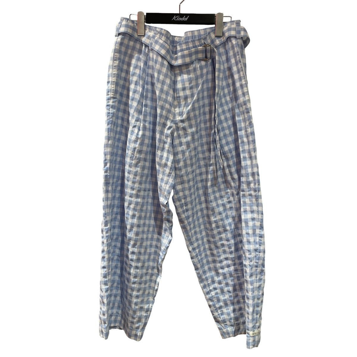 GINGHAM BELTED PANTSギンガムチェックワイドパンツ24SMM0303