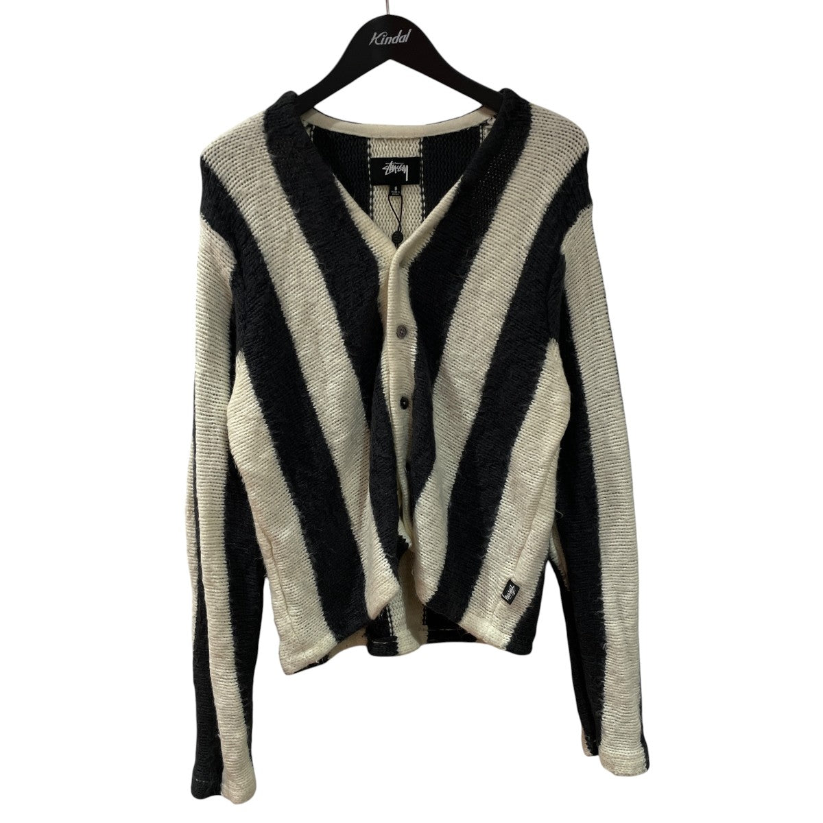 Stripe Brushed Cardiganニットカーディガン