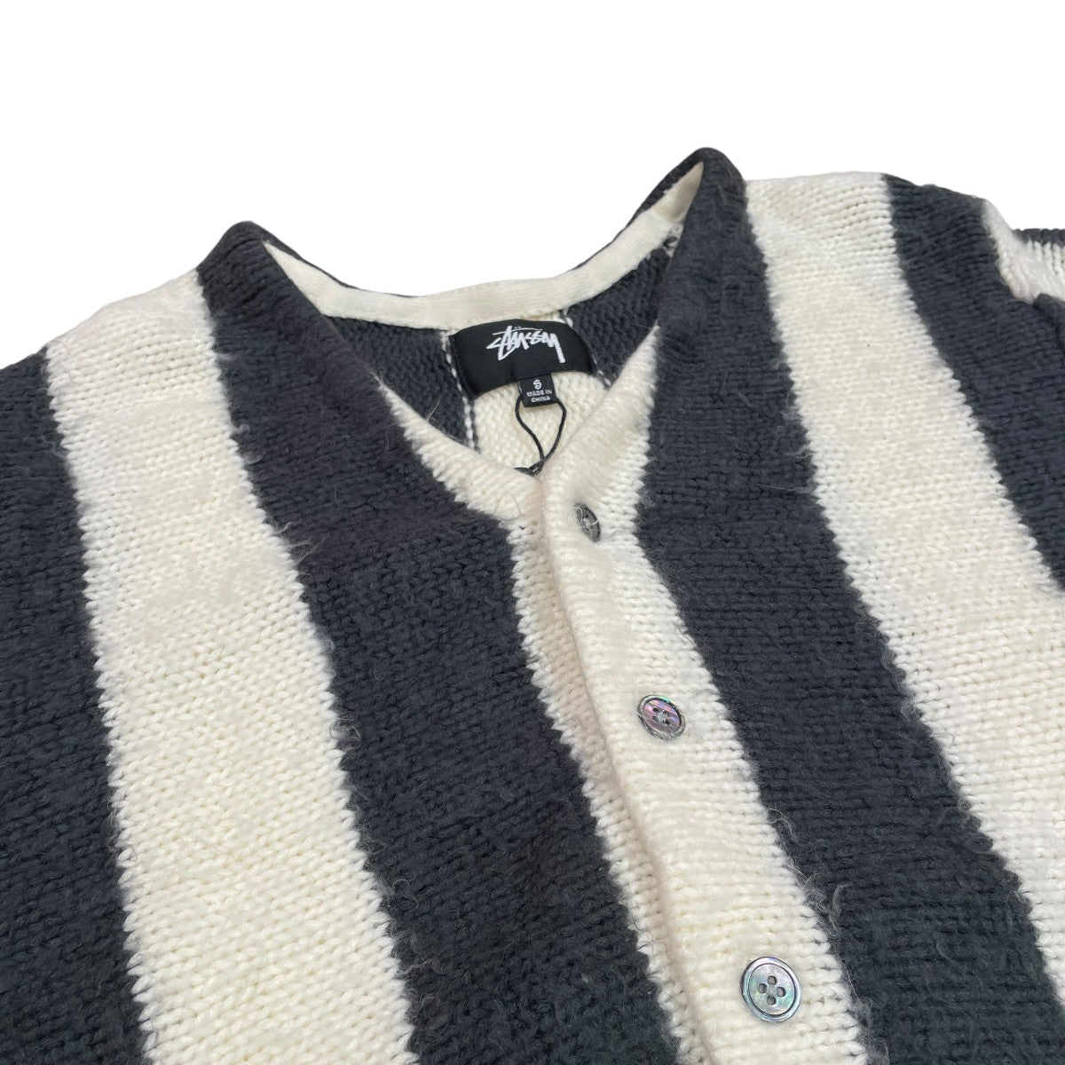 Stripe Brushed Cardiganニットカーディガン