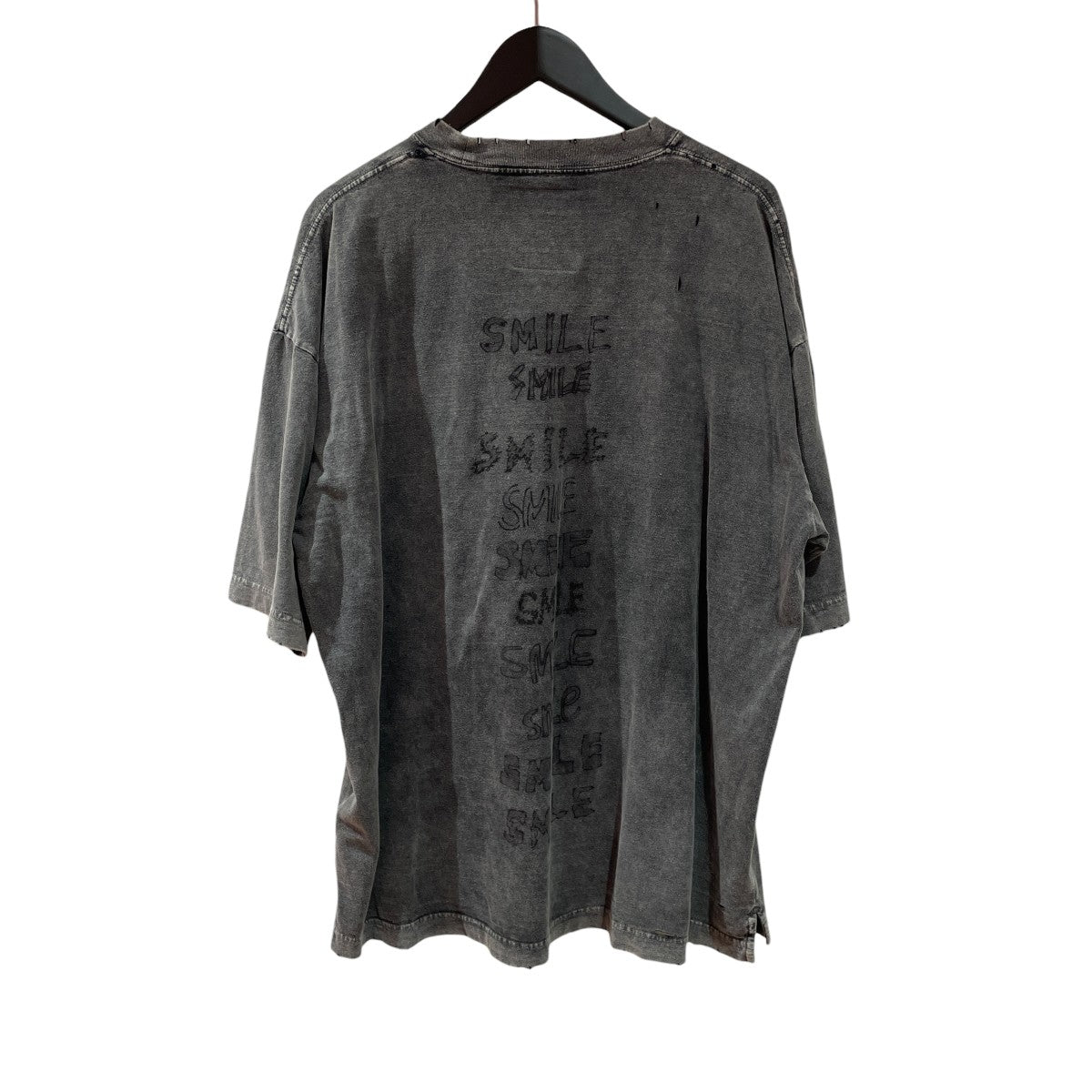 ブリーチ加工 スマイリー フェイス プリント 半袖 TシャツＴシャツA14TS622