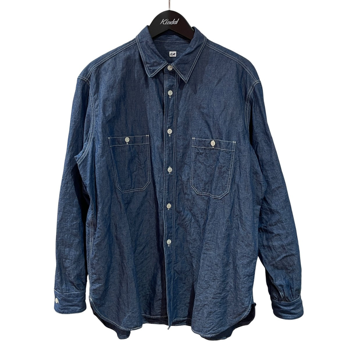 ETS．MATERIAUX(マテリオ) US ネイビーシャツ長袖シャツ26050300100330