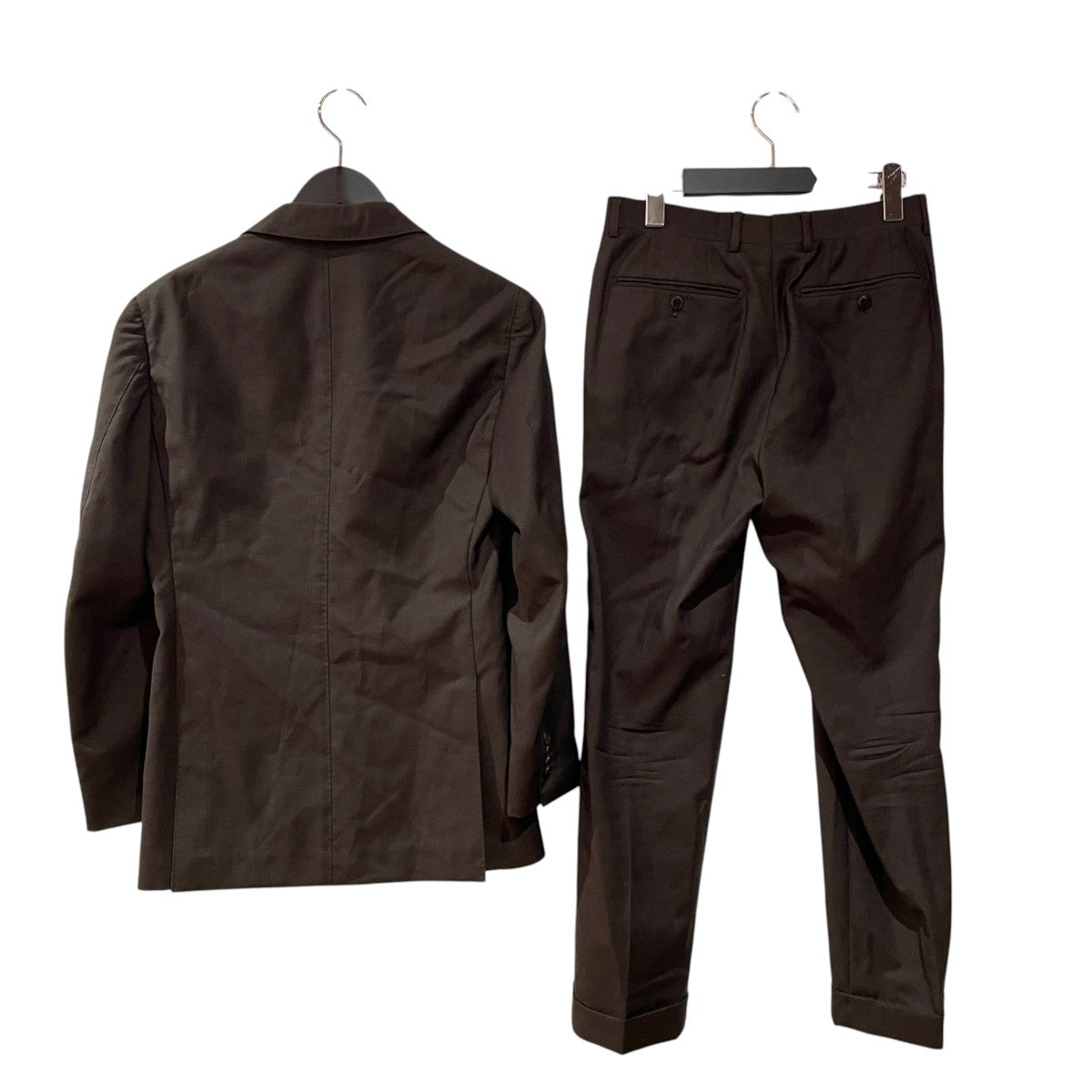 BEAMS F ALFRED BROWN ウールモヘヤブラウンソリッド3ボタンスーツセットアップスーツ21-17-1085-731