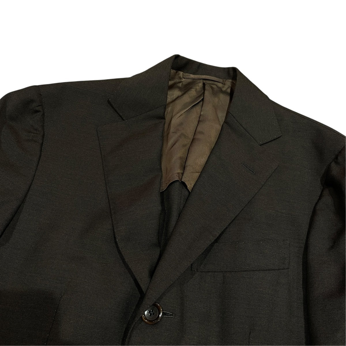 BEAMS F ALFRED BROWN ウールモヘヤブラウンソリッド3ボタンスーツセットアップスーツ21-17-1085-731