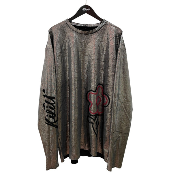 KIDILL(キディル) FLOWER CORD EMBROIDERY VELOUR L S TEE長袖Tシャツ