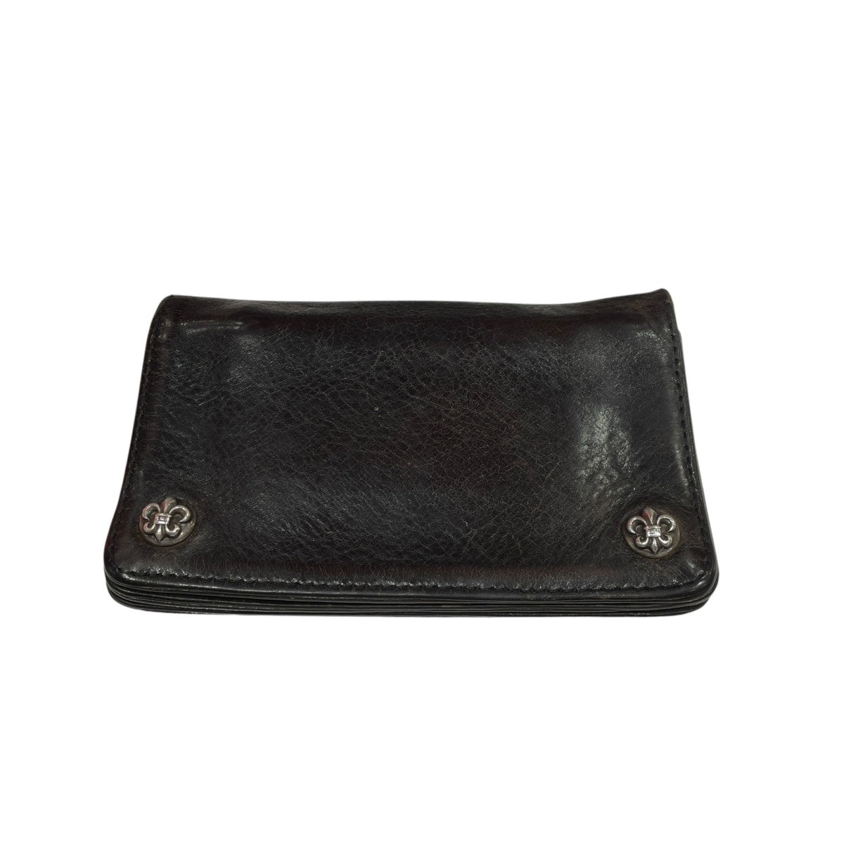 1 ZIP BS FLEUR BUTTON LEATHER WALLET2つ折り財布