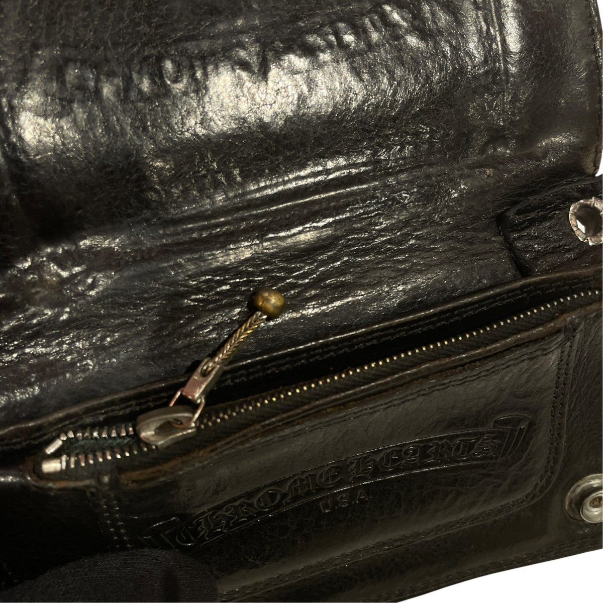 1 ZIP BS FLEUR BUTTON LEATHER WALLET2つ折り財布