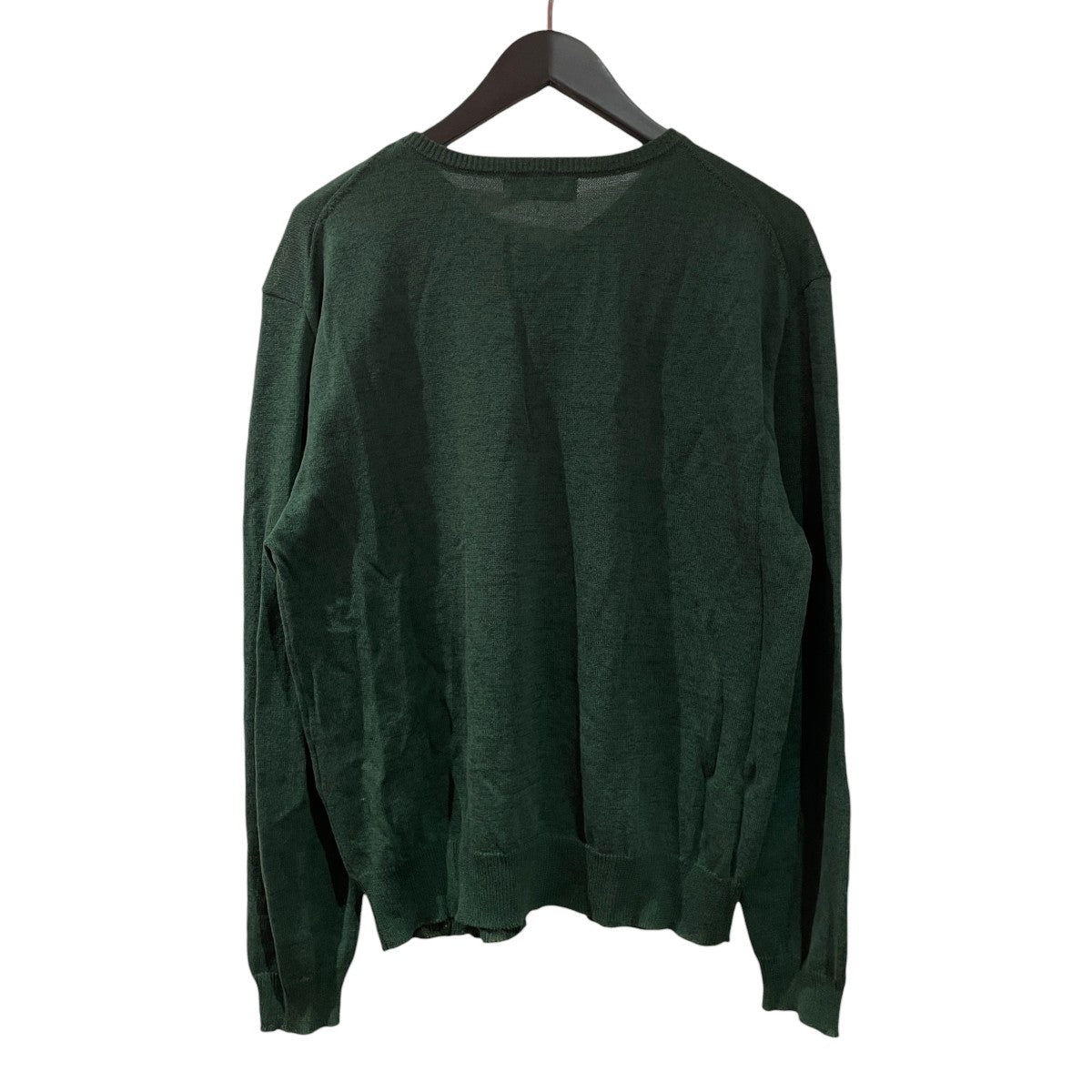 ENCOMING ENCOMING KNITTED V NECK JUMPER Dark GreenニットKNVJU-DG 古着・中古-2枚目のアイテム画像