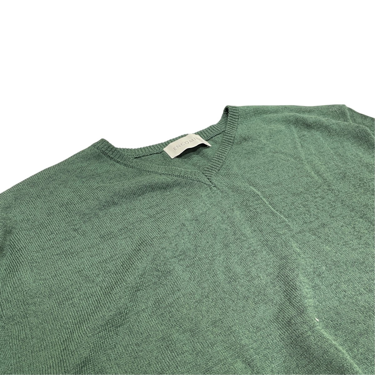 ENCOMING ENCOMING KNITTED V NECK JUMPER Dark GreenニットKNVJU-DG 古着・中古-3枚目のアイテム画像