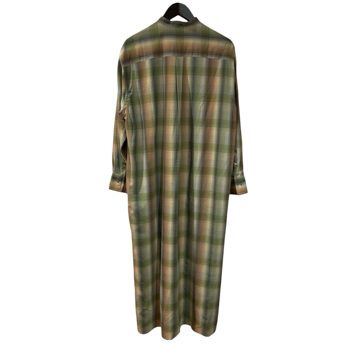 SUPER LIGHT WOOL CHECK MAXI ONE-PIECEシャツワンピースA20AD02LC
