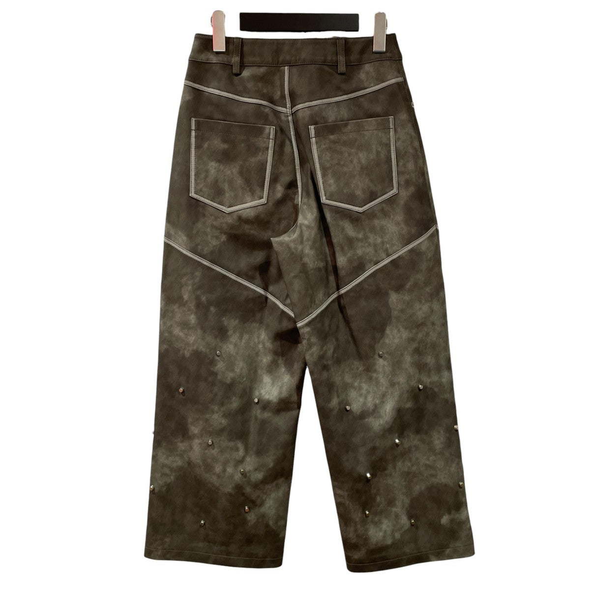 Studs Vegan Leather Straight Pantsレザーパンツ21242465814