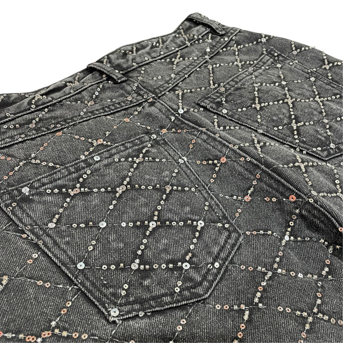 Diamond Beads Embroidery Denim Pantsデニムパンツ21252465306