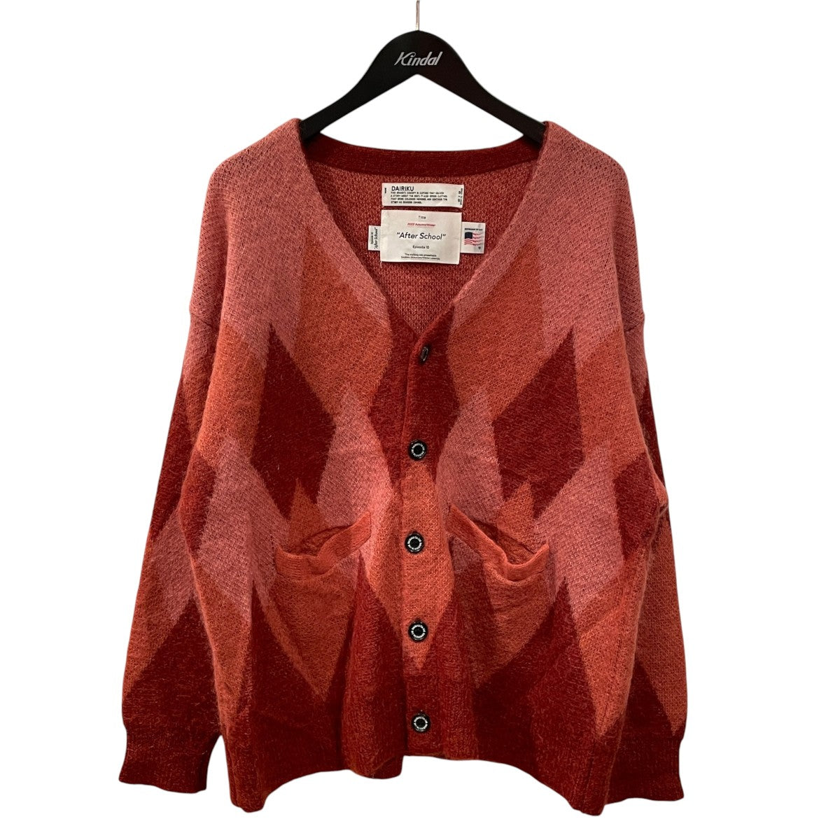 ARGYLE MOHAIR KNIT CARDIGANニットカーディガン22AW K-2