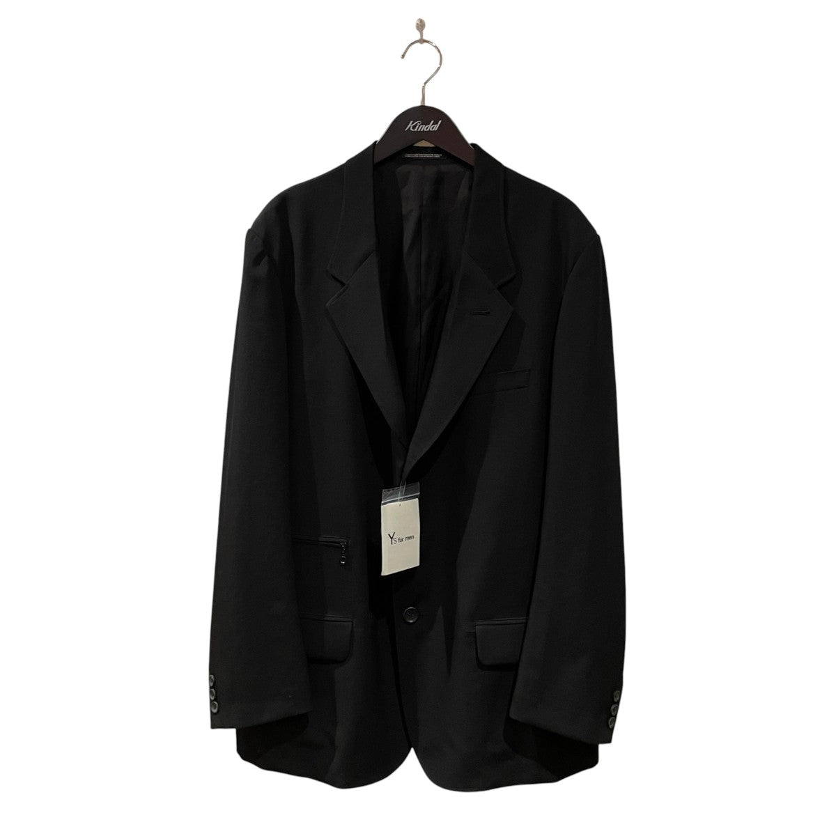 Y’S for men WOOL GABARDINE COAT WITH STAND FRONT COLLARテーラードジャケットML-J24-103 古着・中古-1枚目のアイテム画像