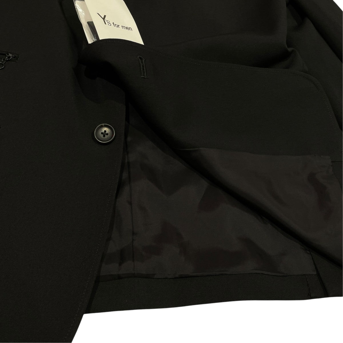 Y’S for men WOOL GABARDINE COAT WITH STAND FRONT COLLARテーラードジャケットML-J24-103 古着・中古-4枚目のアイテム画像