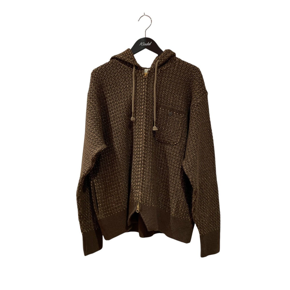 STEAF TRIBE WEAVING HOODIEジップパーカーS25AW-K02 古着・中古-1枚目のアイテム画像