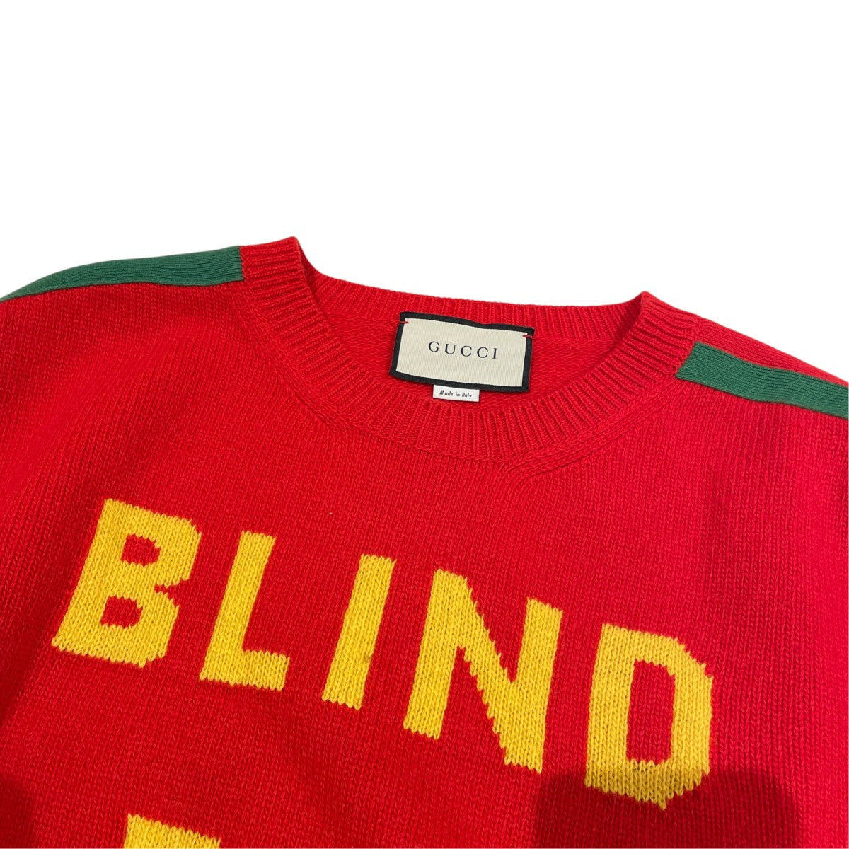 GUCCI(グッチ) クルーネックニット496684 496684 レッド×グリーン