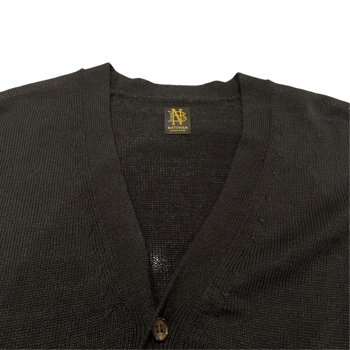 BATONER WAHSED HIGH COUNT LINEN V NECK CARDIGANニットカーディガンBN-25SM-022 古着・中古-3枚目のアイテム画像