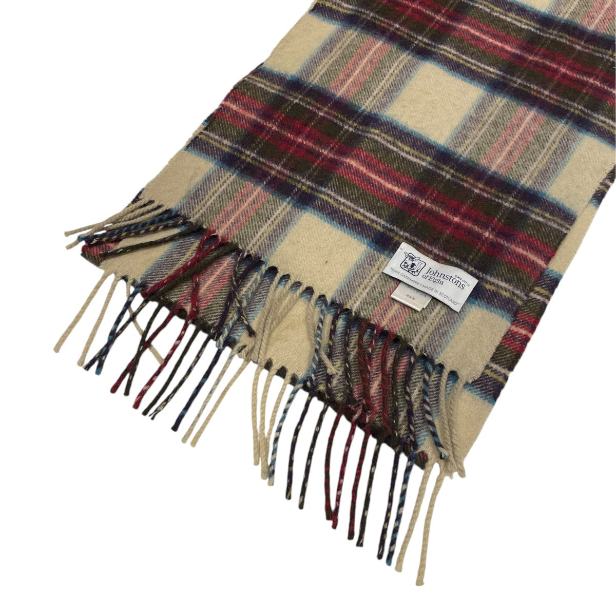 JOHNSTONS OF ELGIN チェックマフラー 古着・中古-3枚目のアイテム画像