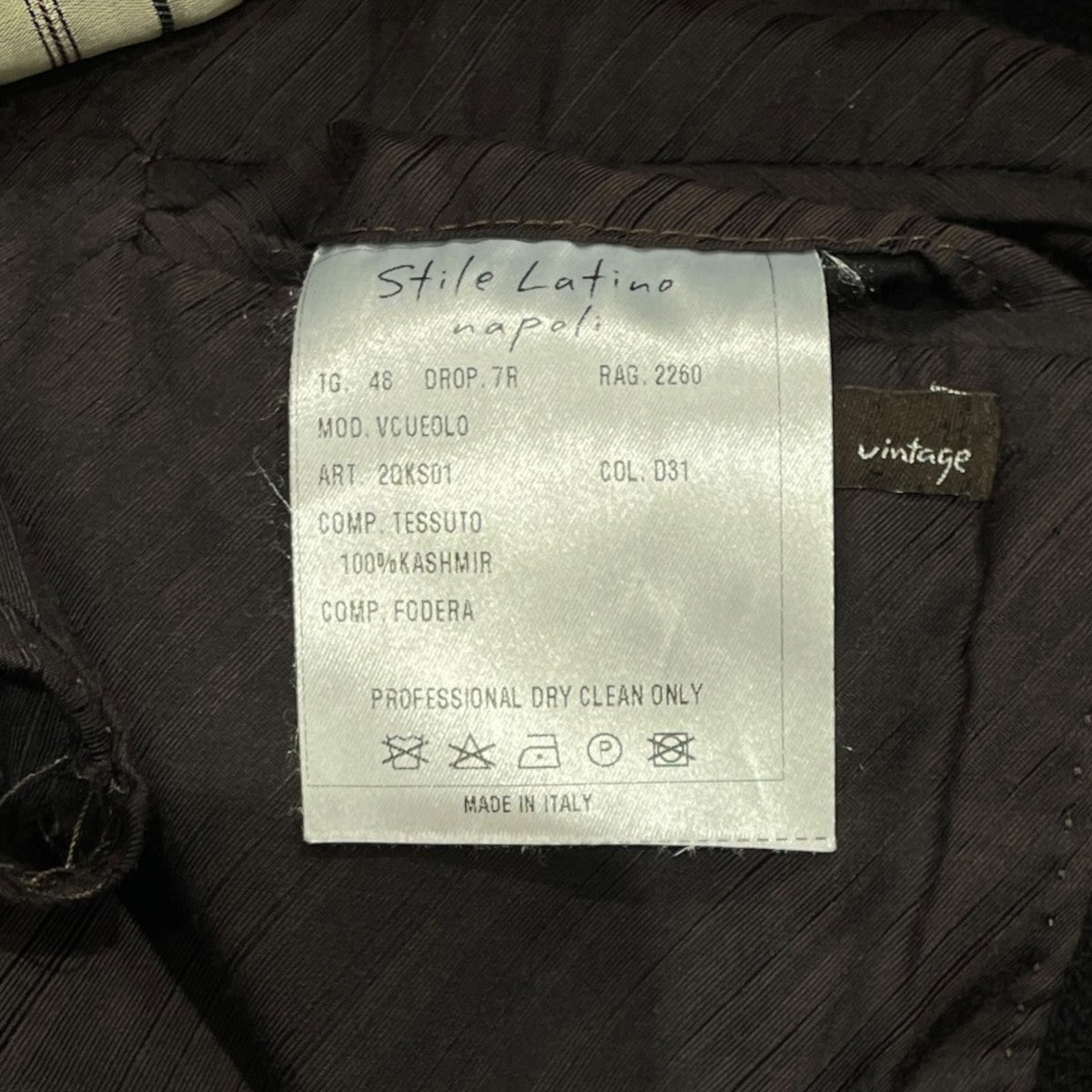Stile Latino カシミヤコート 古着・中古-6枚目のアイテム画像