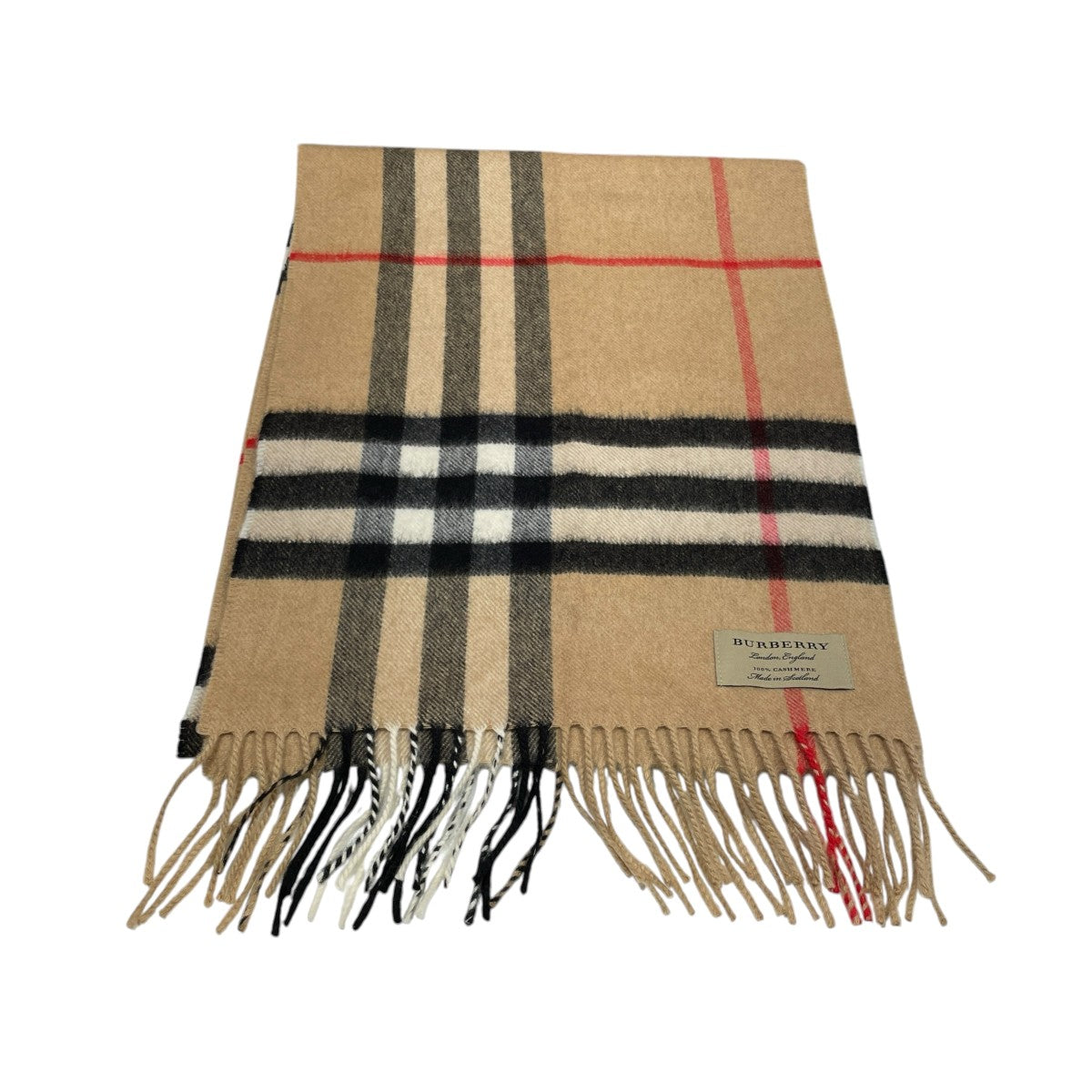 BURBERRY GIANT CHECK CASHMERE SCARFチェックマフラー 古着・中古-2枚目のアイテム画像