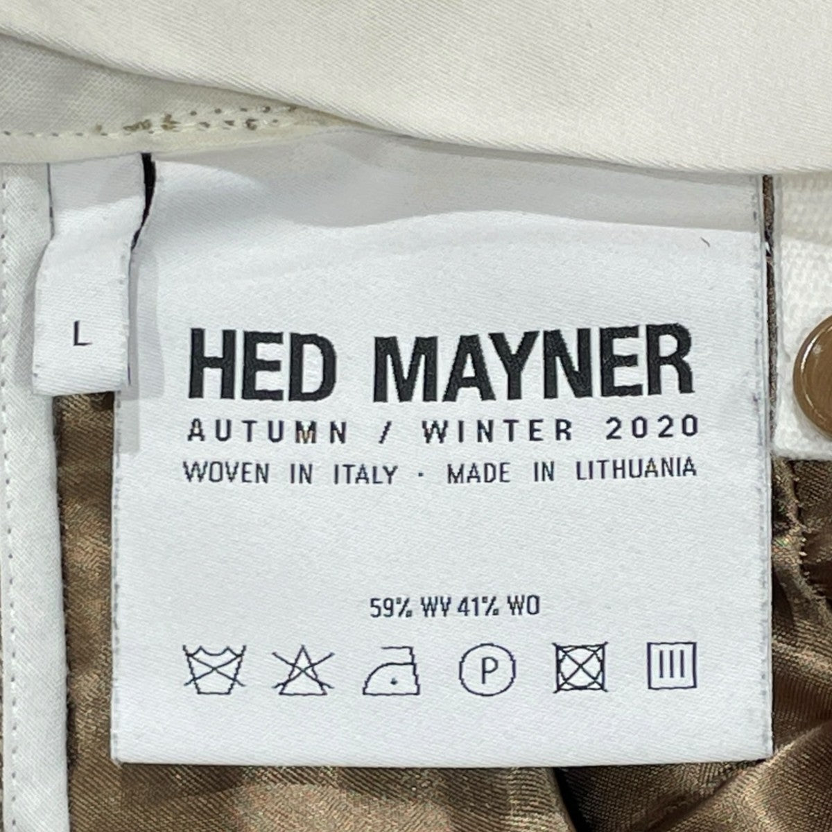 Hed Mayner ヘリンボーンウールパンツ 古着・中古-8枚目のアイテム画像