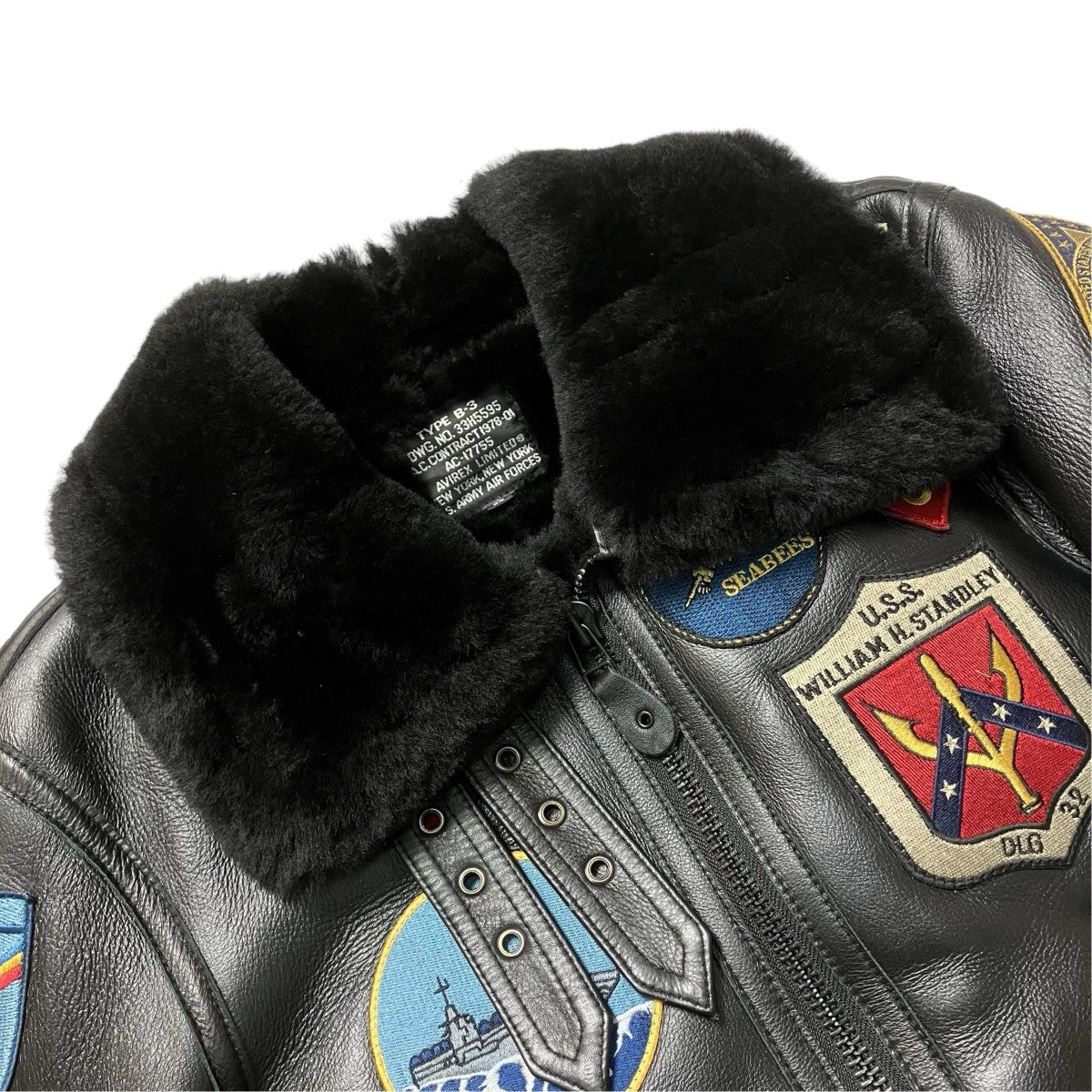 AVIREX B-3 TOP GUNレザージャケット33H5595 古着・中古-3枚目のアイテム画像
