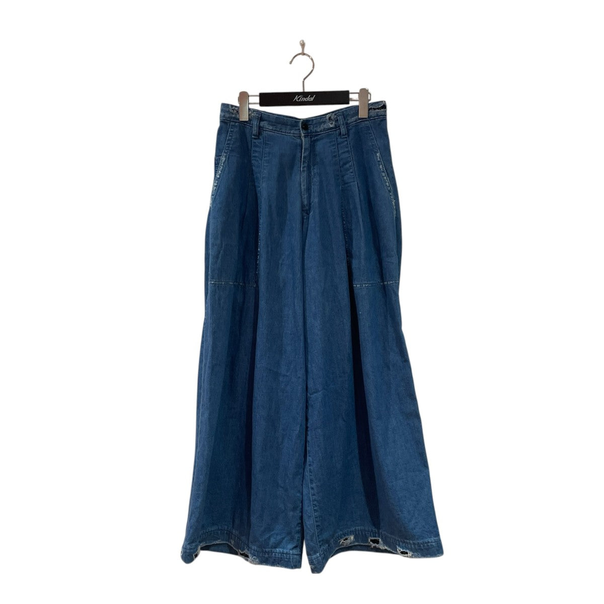Y’s 8oz DENIM BIO WASH 2 TUCK WIDE PANTSデニムパンツyq p06 028 古着・中古-1枚目のアイテム画像