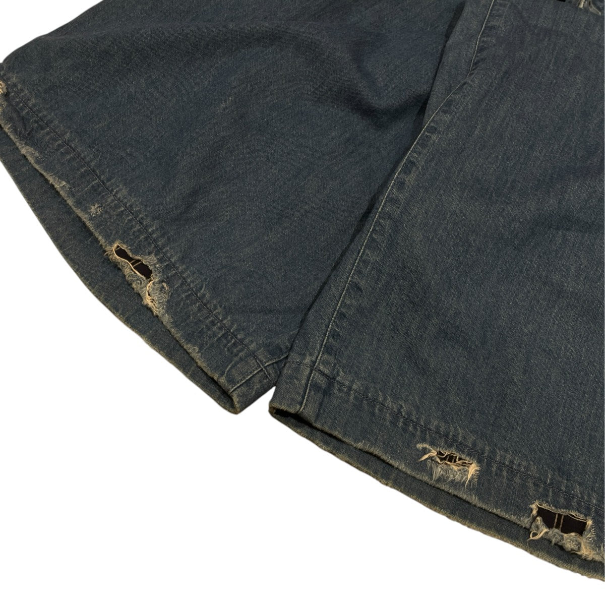 Y’s 8oz DENIM BIO WASH 2 TUCK WIDE PANTSデニムパンツyq p06 028 古着・中古-4枚目のアイテム画像