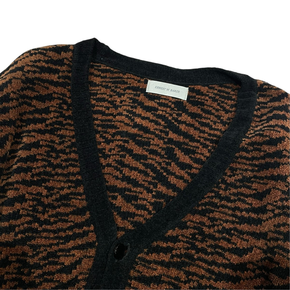 ERNEST W．BAKER Zebra Jacquard Cardiganカーディガン 古着・中古-3枚目のアイテム画像