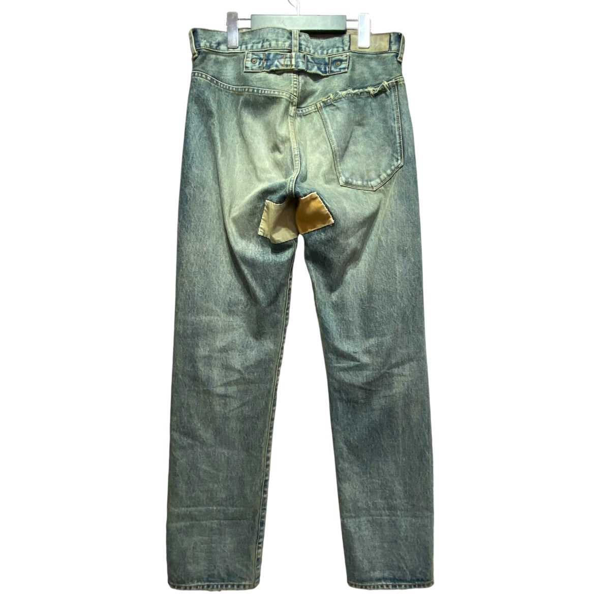 24SSSTUDS DAMAGE DENIM PANTS