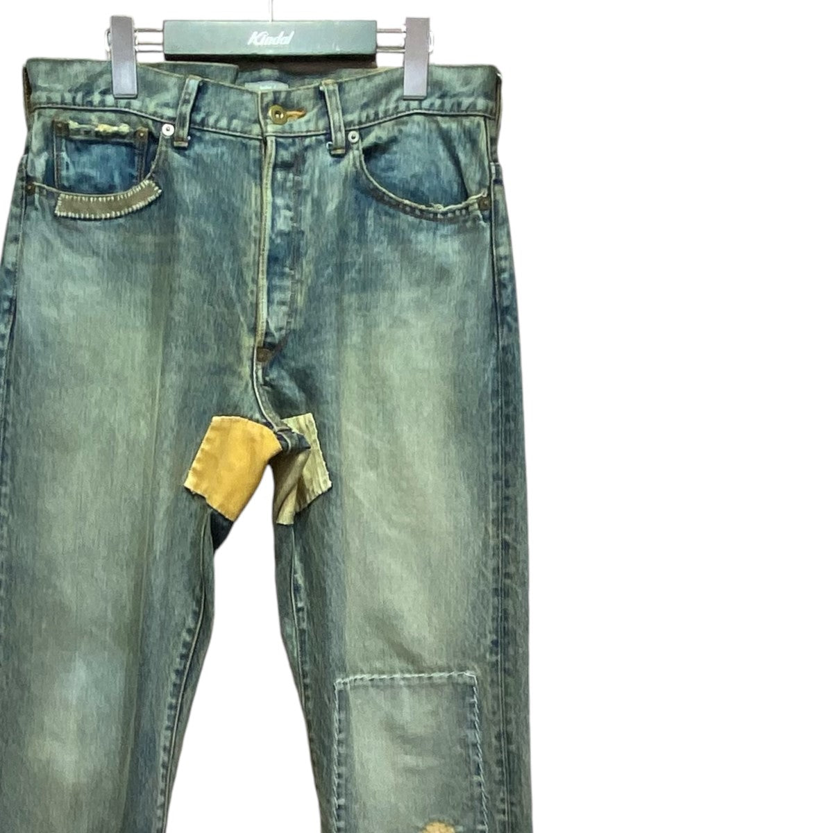24SSSTUDS DAMAGE DENIM PANTS