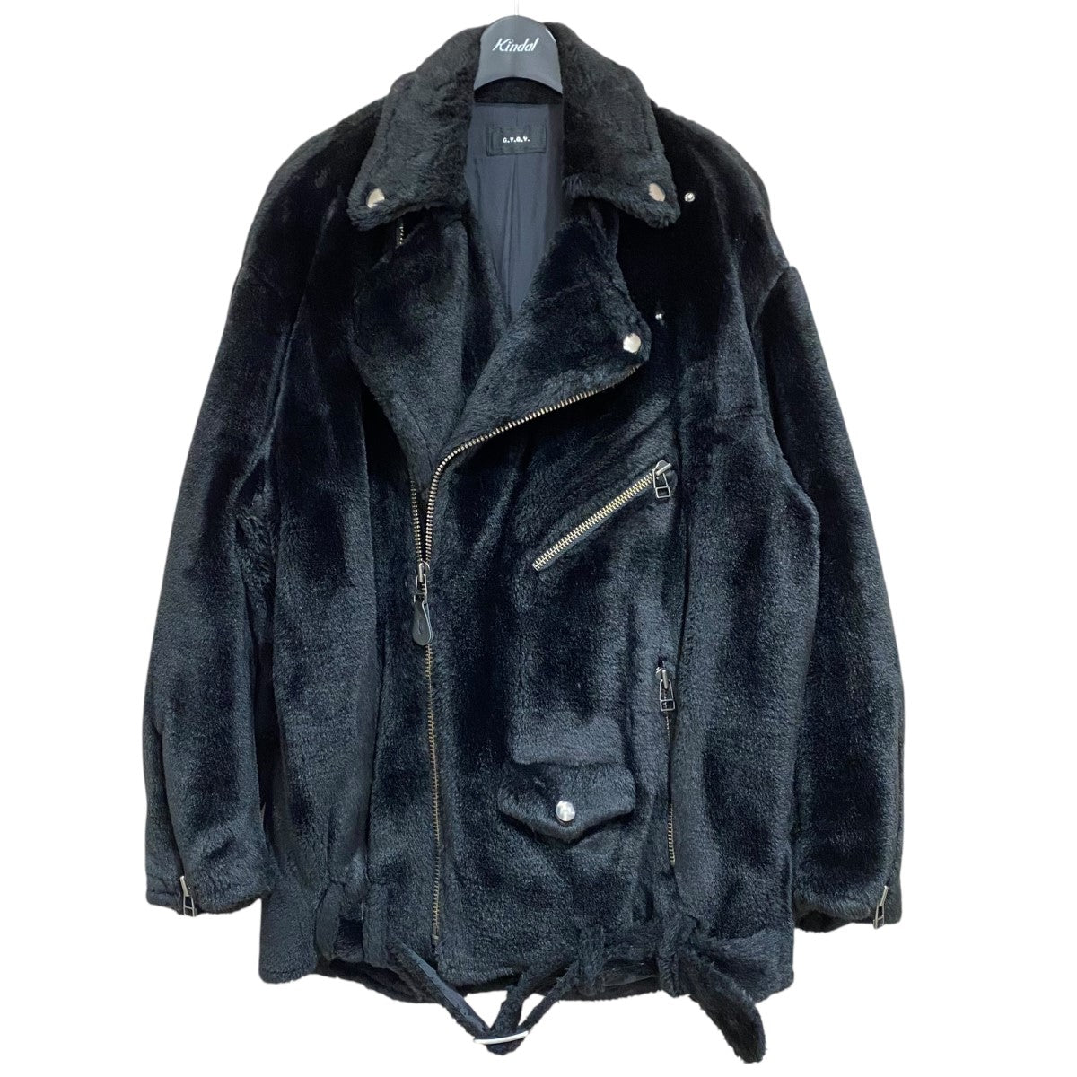 FAUX FUR LACE UP BIKER JACKETGV1631021