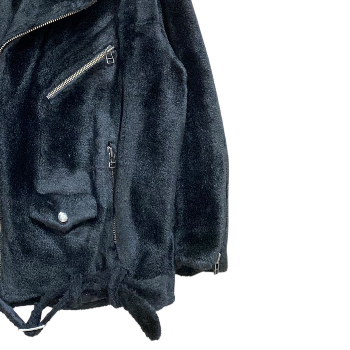FAUX FUR LACE UP BIKER JACKETGV1631021