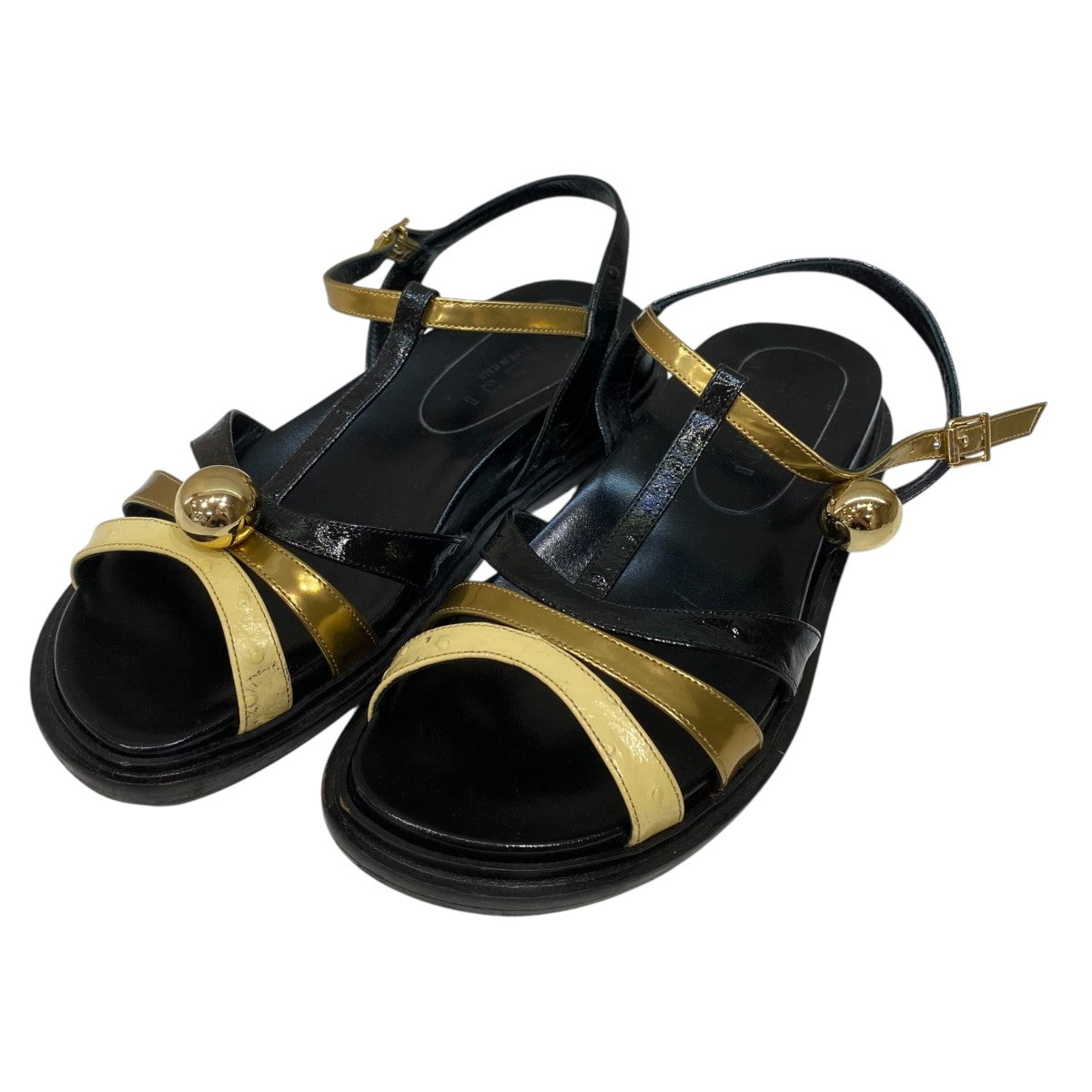 MARNI マルニ サンダル37 MARNI(マルニ) ストラップサンダル ブラック サイズ 37|【公式