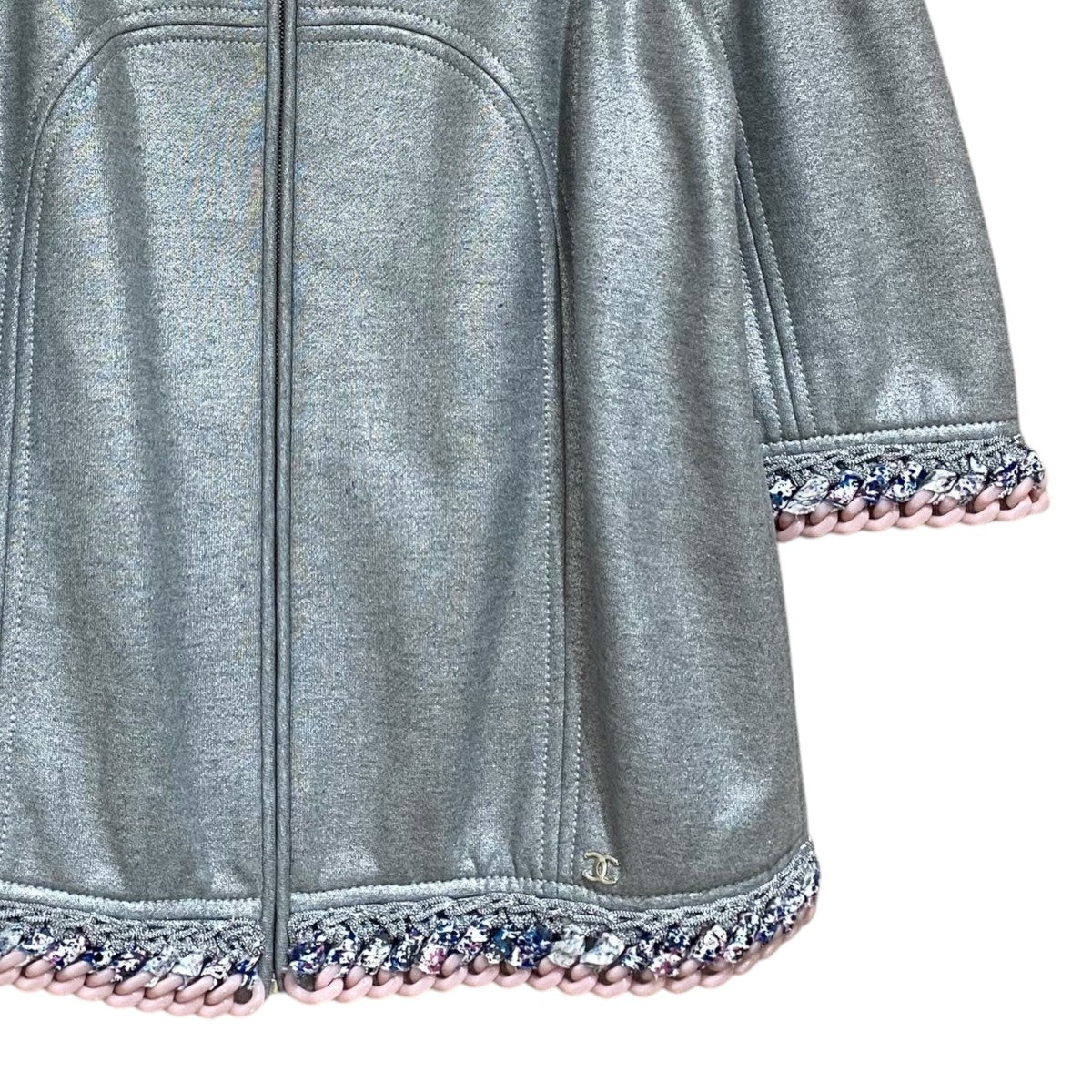 CHANEL シャネル ジャケット グレー 40(M位) 4100124M0005 CHANEL】【フランス製】【アウター】シャネル『七分袖ジャケット
