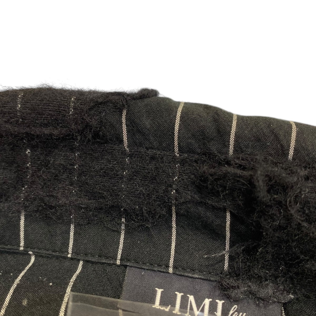 LIMI feu　リミフゥ　ストライプ　ドレスシャツ　フロントデザイン　S　黒白 ストライプ スプライシングシャツ 1130 | LINO