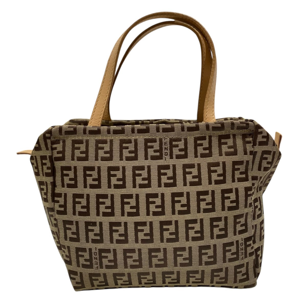 本物 フェンディ FENDI ズッキーノ ショルダーバッグ ハンドバッグ キャンバス ベージュ 8BR091 Zucchino バッグ 中古 FENDI - 本物 フェンディ FENDI ズッキーノ ショルダーバッグ