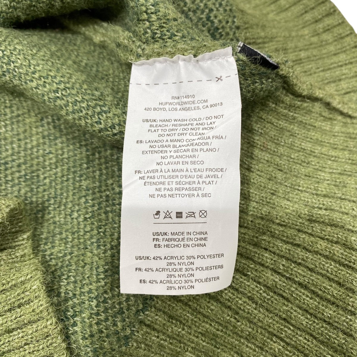 HUF(ハフ) マリファナ柄ニット グリーン サイズ L｜【公式】カインド