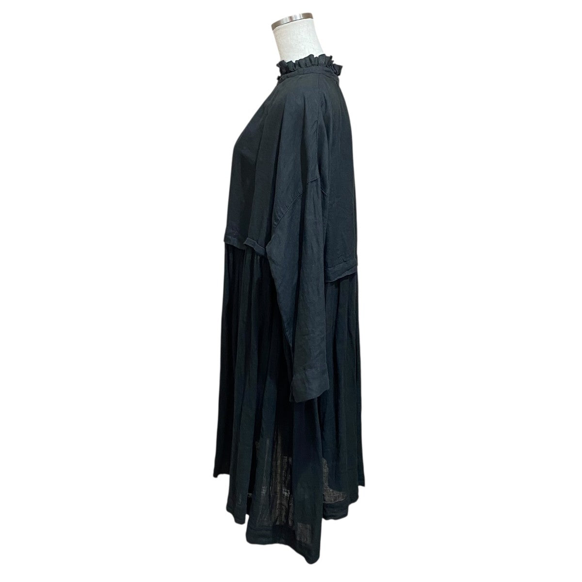 ネストローブ　リネン近江晒しプチフリルチュニック nest Robe(ネストローブ) 23AW リネン近江晒しプチフリル